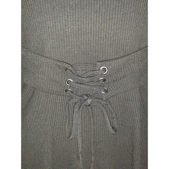 TORRID Plus Size 1 1X A-Line Dress Black 3/4 Sleeve Stretch Knit - Picture 3 of 5